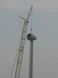 montage de la nacelle en haut du m�t